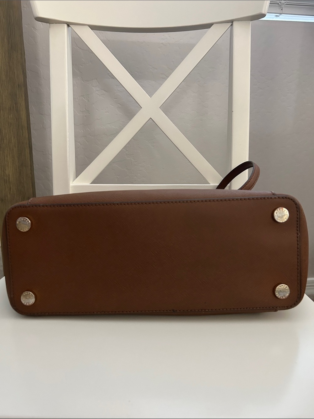 Michael Kors Brown Saffiano Tote with Gold Hardware - Picture 4 of 5